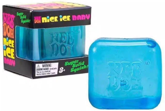 Schylling NeeDoh Nice Cube, Blauer Squishy, Fidget-Spielzeug - Bild 1