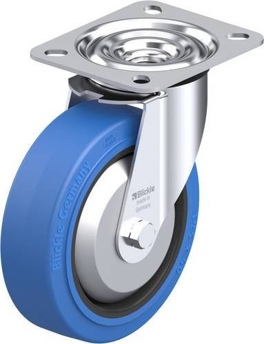 Blickle Lenkrolle LE-POEV 125KA-SB-FA mit 125 mm Rad-Durchmesser und 150 kg Tragfähigkeit in Blau und Schwarz - Bild 1