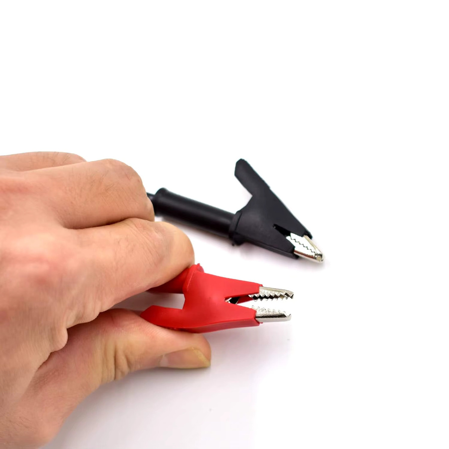 AOKIN Silikon-Überbrückungsdraht mit Krokodilklemmen, elektrische Messleitungen 12 AWG, Rot, Länge: 1,8 m - Bild 3
