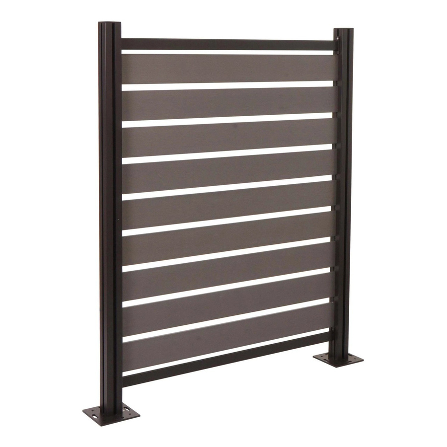 PROREGAL Mülltonnen-Zaun Basiselement Mülltonnenverkleidung aus Aluminium und Polyethylen in Grau Holzoptik, H x B x T: 130 x 110 x 6 cm - Bild 2