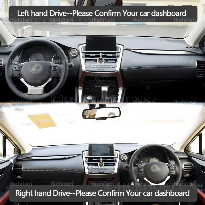 Dashboard Abdeckung aus Wildleder Leder für Lexus NX NX200t NX300h NX200 NX300 2015 bis 2020 in Schwarz/Braun - Bild 2