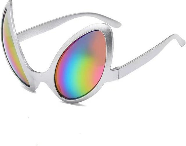 YiRan Sonnenbrille Alien, Regenbogen-Gläser, Kunststoff, Vollrand, Round, White - Bild 1
