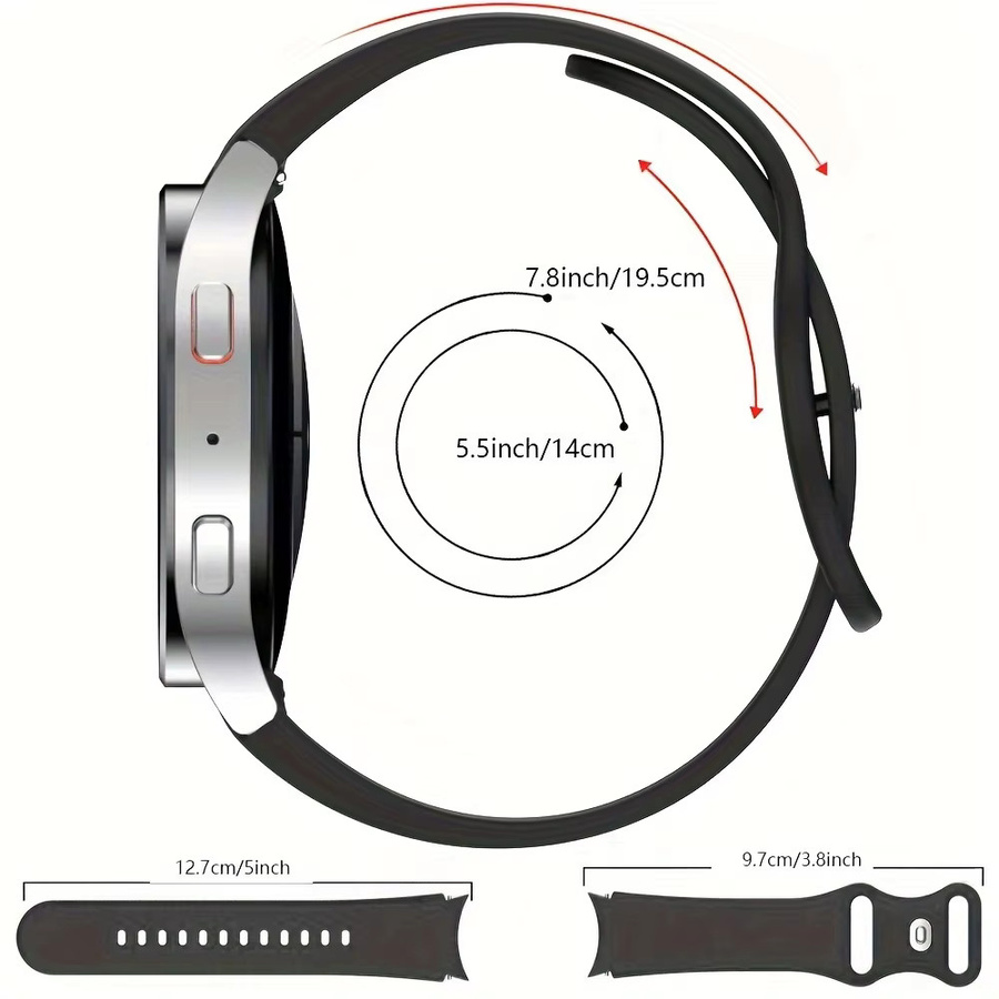 samusak Uhrenarmband und Schutzhülle, Silikon, Schwarz, Unisex - Bild 2
