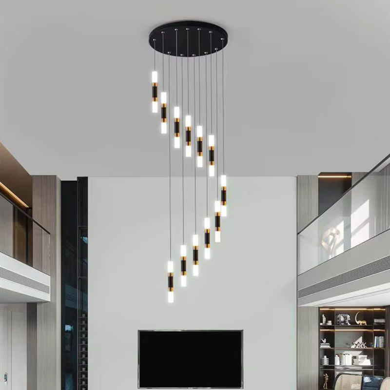 Savenmade Moderne LED-Pendelleuchte aus Metall und Glas für Wohnzimmer und Esszimmer in Gold/Messing oder Schwarz - Bild 1