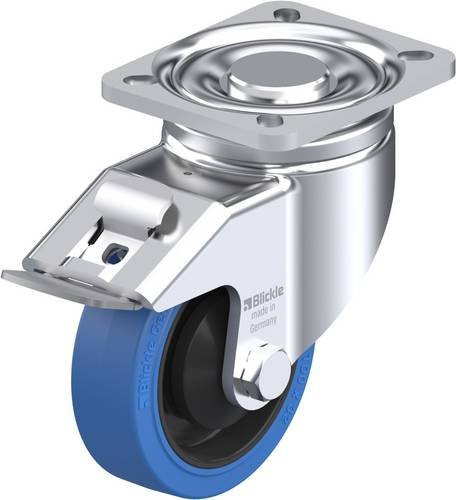 Blickle Lenkrolle LH-POEV 100K-1-FI-SB mit Feststeller, Rad-Durchmesser: 100 mm, Tragfähigkeit: 200 kg, Farbe: Blau/Schwarz/Mehrfarbig - Bild 1