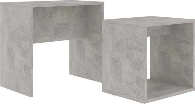 vidaXL Couchtisch-Set in Betongrau mit modernem Design aus Holzwerkstoff, B/T/H: 48 x 30 x 45 cm - Bild 1