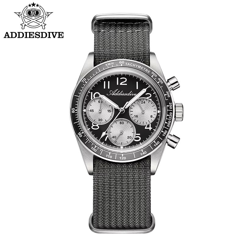 ADDIESDVIE Chronograph, Quarz, Edelstahl, Schwarz, Herren - Bild 3