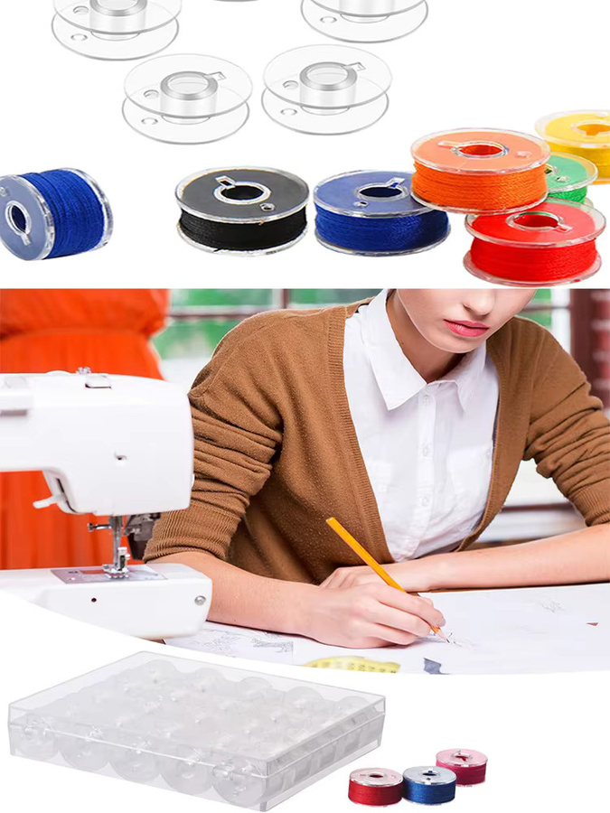 25 Stück transparente Kunststoff-Spulen für Nähmaschinen inklusive Aufbewahrungsbox für dein DIY-Nähzubehör - Bild 3