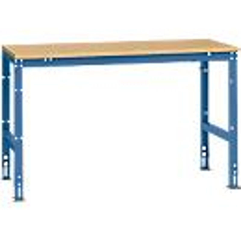 Manuflex Arbeits-Grundtisch UNIVERSAL Standard mit Multiplexplatte, Farbe: Brillantblau, B/T/H: 150 x 80 x 76-87 cm - Bild 2