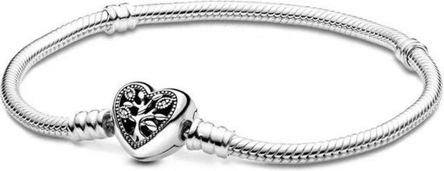 Armband 925 Silber, Herz-T-förmige Schließe, Damen, 19 cm - Bild 1