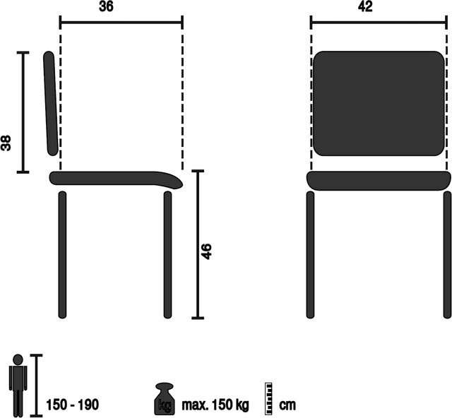 hjh LIVING Outdoor Stuhl T37 V 4 aus Polypropylen ohne Armlehnen in minimalistischem Design, UV- und wetterbeständig - Bild 1