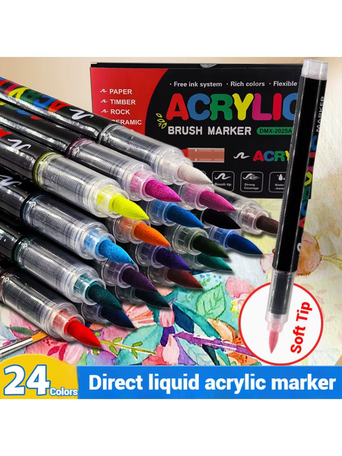 Permanent-Acryl-Farbmarker-Set mit weicher Kugelspitze in Multicolour für DIY-Kunstprojekte auf Keramik, Holz und Leinwand - Bild 7
