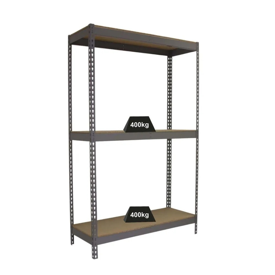 PROREGAL Schwerlastregal Mid Wood Yeti Grau H x B x T: 150 x 150 x 75 cm mit verstellbaren Fachböden und 400 kg Fachlast - Bild 2
