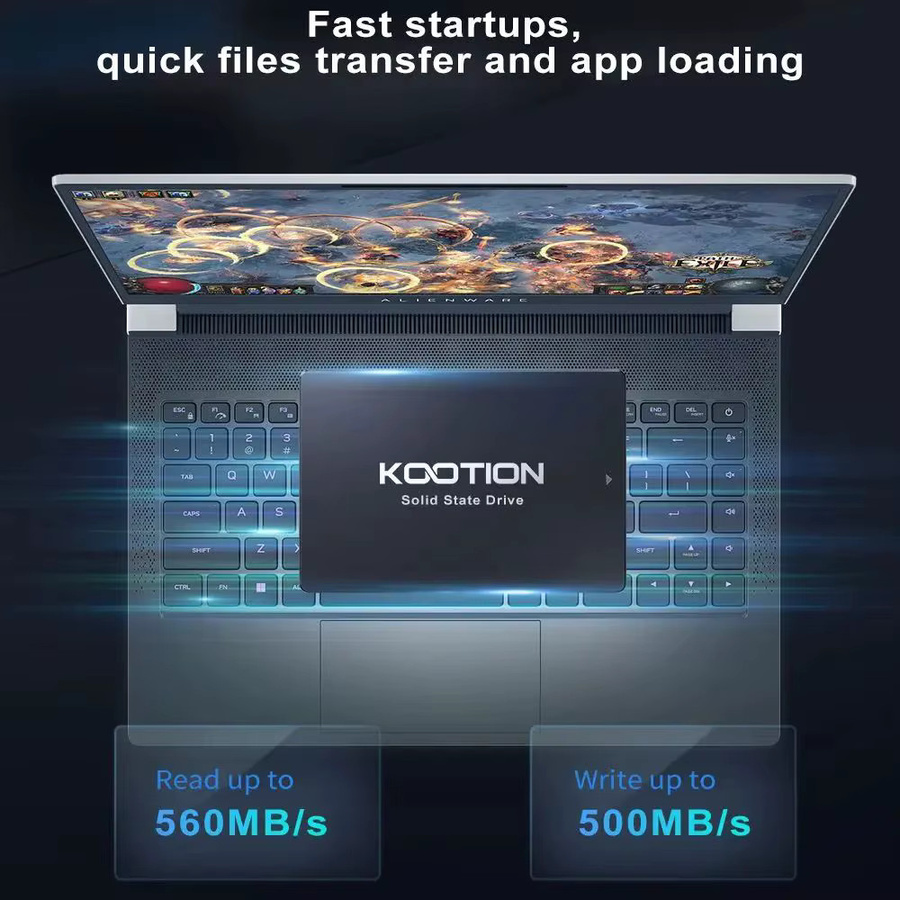 KOOTION SATA3 SSD Interne Festplatte 2,5 Zoll in Schwarz für Desktop und Laptop - Bild 2