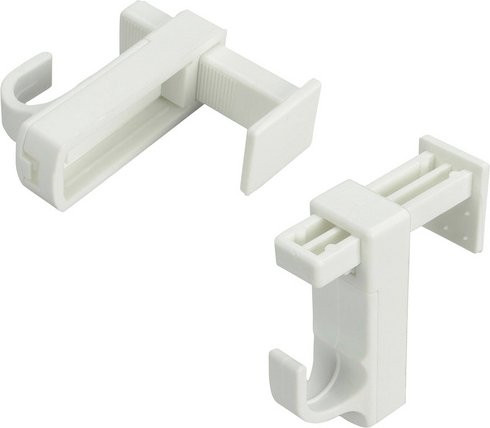 LIEDECO Klemmträger für Vorhangstangen aus Kunststoff, Durchmesser: 12 mm, Farbe: Weiss - Bild 1