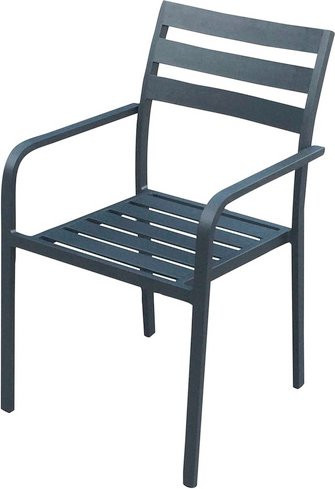 Garden Pleasure Stapelstuhl Treviso Aluminium mit Armlehnen 4er Set Anthrazit B/T/H: 55 x 63 x 88 cm - Bild 2