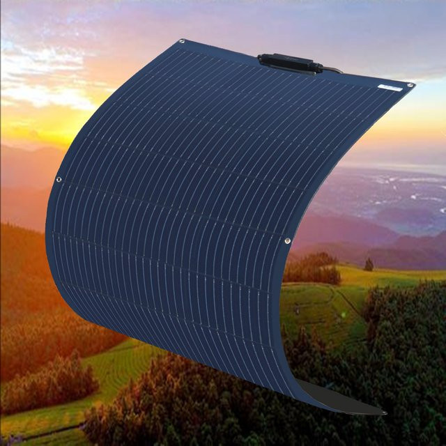 xinpuguang 100W Flexibles Solarpanel Monokristallin für 12V Batterieladesystem in Weiß - Bild 1