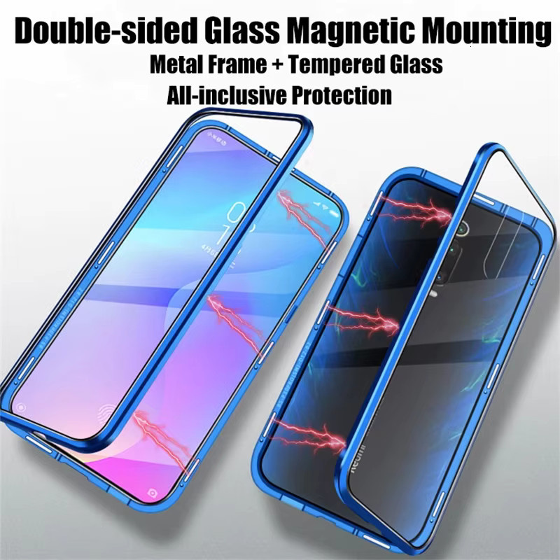 Magnetische 360 Grad Vollschutz Handyhülle aus Metall und Glas mit Snap-Lock für Samsung Galaxy S22, S23, S24 und S25/S26 Ultra Serie in Schwarz oder Blau - Bild 3