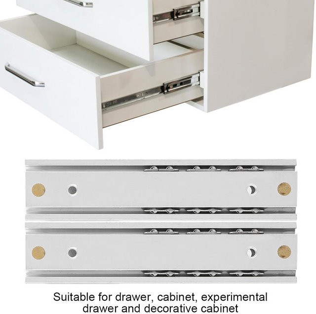KaiSai Set aus 2 Stück Mini Gleitbahnen für Schubladen und Schränke aus Aluminiumlegierung in Silber - Bild 1