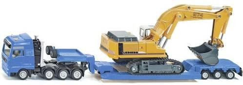 SIKU Spielzeug Modellauto Schwertransporter mit Tiefbettauflieger MAN und Liebherr im Maßstab 1:87 - Bild 1