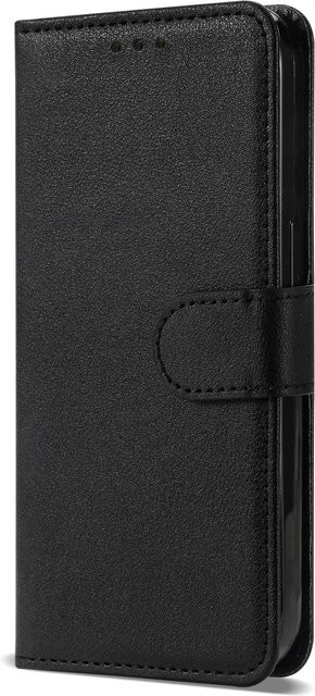 Leder Flip Wallet Case für Xiaomi Redmi Note Serie mit Trageriemen in Schwarz - Bild 1