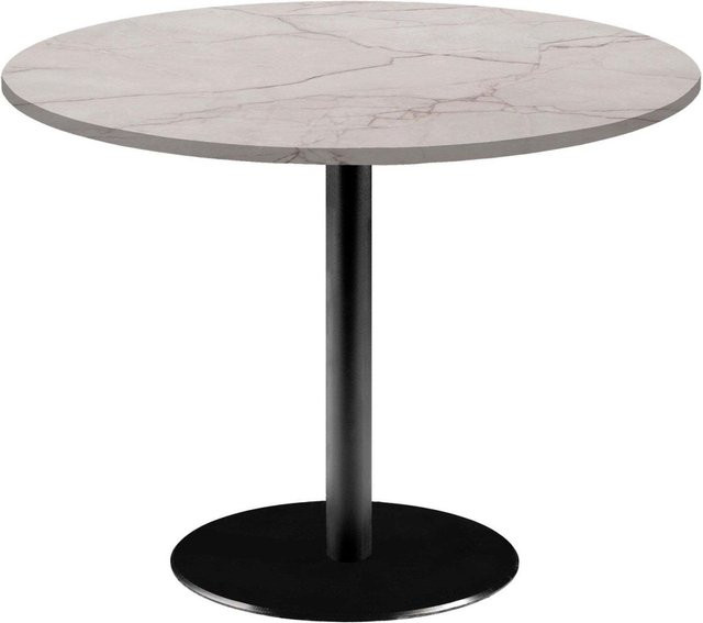 RestooTab Tisch Rome XL rund, beige Platte mit schwarzem Gestell, Durchmesser: 120 cm, Höhe: 73 cm - Bild 1