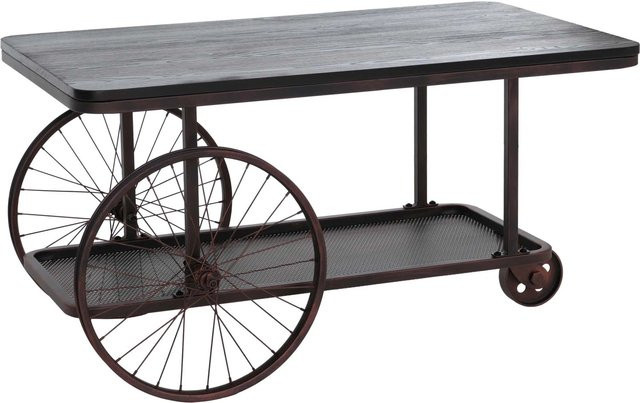 MCW Couchtisch Q69 Industrial Retro Design aus Holz und Metall in Schwarz und Kupferfarben, B/T/H: 100 x 54 x 60 cm - Bild 1