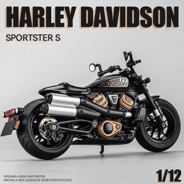 WELLY Harley Davidson Sportster S Motorrad, Modell, 1:12, Metall, Schwarz - Bild 1