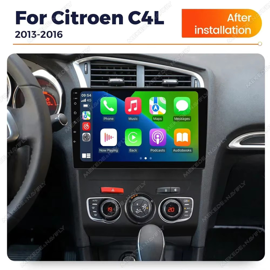 MEKEDE & NAVIFLY 10 Zoll Autoradio mit GPS-Navigation, Carplay und WiFi für Citroen C4, C4L und DS4 (2012-2017), Schwarz - Bild 2