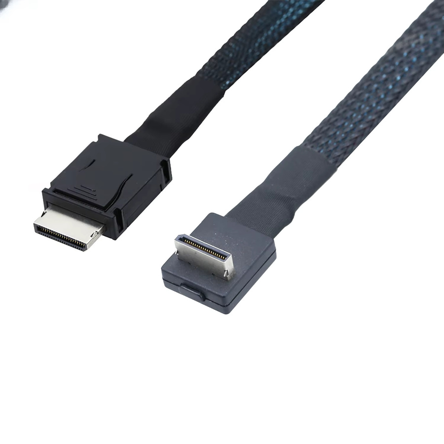 OcuLink PCIe SFF-8611 4i 42P auf OcuLink SFF-8611 4I 90 Grad SSD-Datenkabel in Schwarz - Bild 3