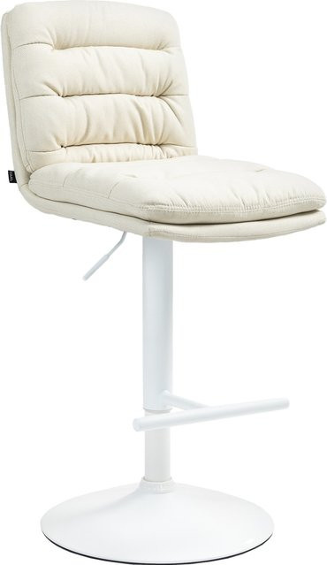 CLP Barhocker Damar in Beige mit Stoffbezug, höhenverstellbarer und drehbarer Barstuhl mit Rückenlehne und Fußstütze - Bild 1