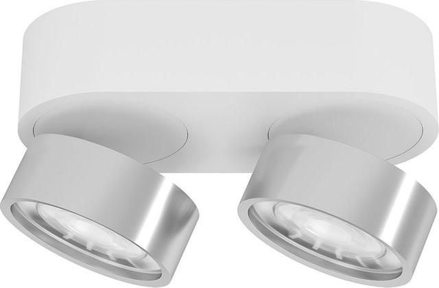 LUX-IT Swing 75 Round LED-Deckenstrahler 2-flammig, Weiß und Silber, dimmbar mit dim2warm (1800K - 3000K) - Bild 1