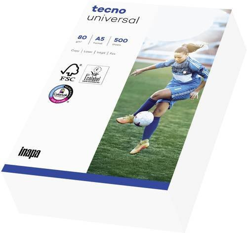 Inapa Tecno Universal Kopierpapier DIN A5, 80 g/m², 500 Blatt, Weiß, Matt - Bild 1
