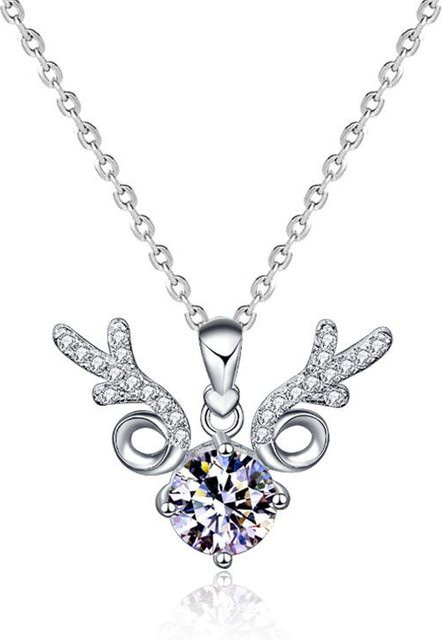 Halskette mit Anhänger 925 Silber, Moissanit, Damen - Bild 1