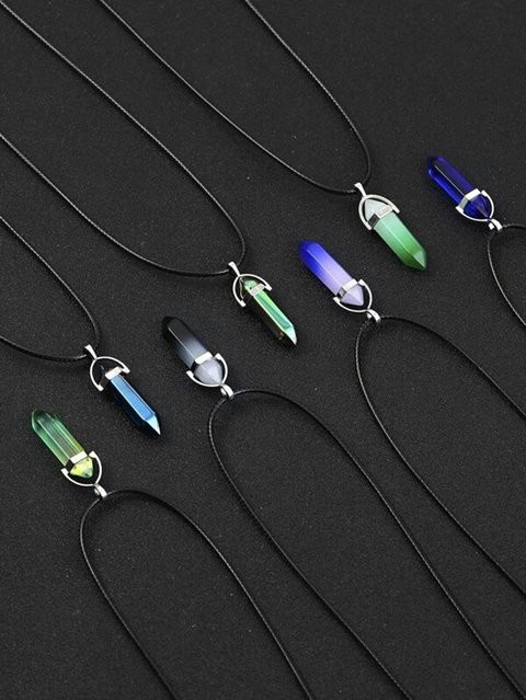 Lucky Star Jewelry Halsketten-Set, Kristall, Sechseckige Säule, Schwarz, Unisex - Bild 1