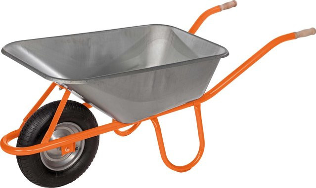 Pro-Bau-Tec Profi-Bauschubkarre 120 mit Unterzug in Silber - Bild 1