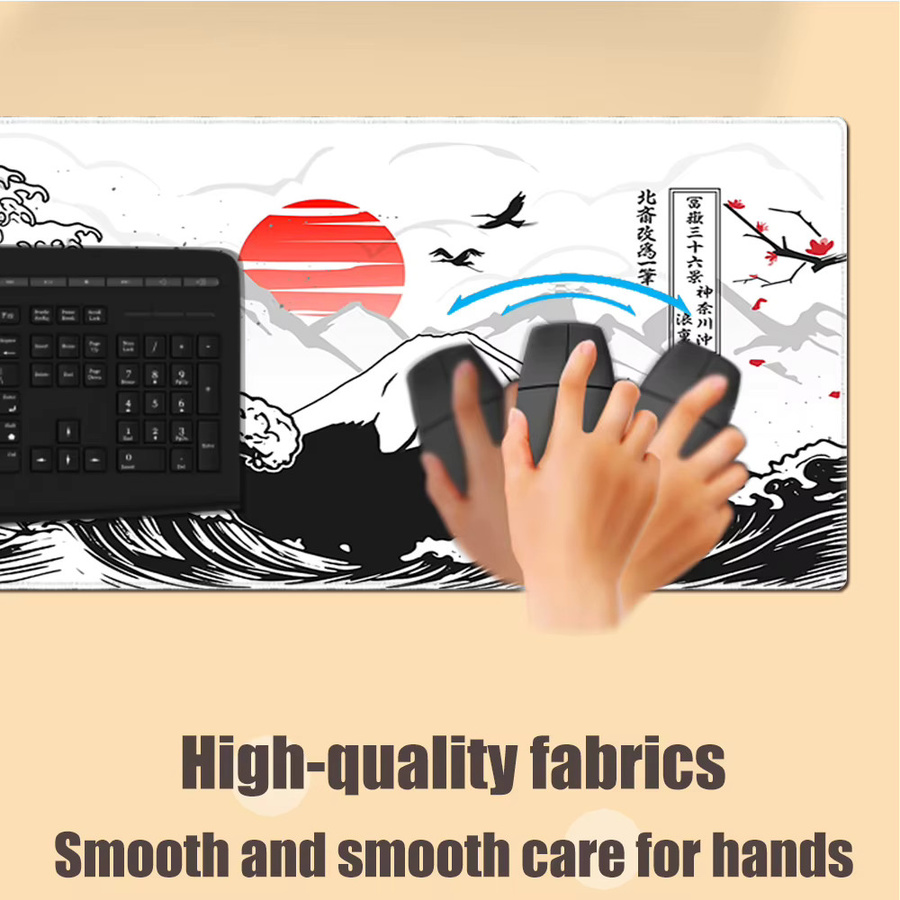 HYBXAXC Gaming Mauspad Japan Die große Welle von Kanagawa XL Schreibtischunterlage Multicolor - Bild 4