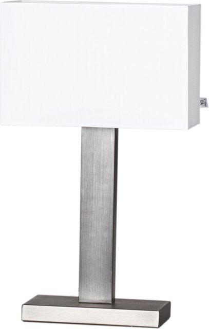Rydens Prime Tischleuchte in Grau mit Stoffschirm und Metallakzenten, B/T/H: 27 x 12 x 47 cm - Bild 1
