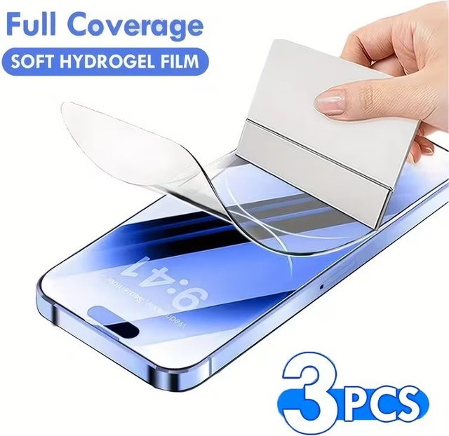 3er Pack Hydrogel Displayschutzfolien für Apple iPhone Modelle in Transparent - Bild 1