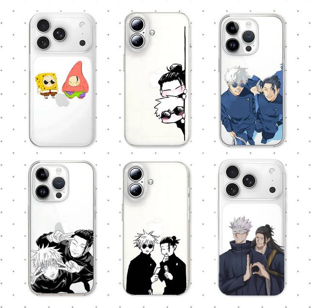 Transparente Handyhülle mit Satoru Gojo und Suguru Geto Design für iPhone 11 bis iPhone 17 Pro Max - Bild 1