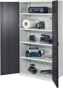 Kappes Schwerlastschrank OMT Mod. 41 aus Stahl mit abschließbaren Vollblechtüren, Farbe: Grau, B/T/H: 100 x 60 x 195 cm - Bild 1