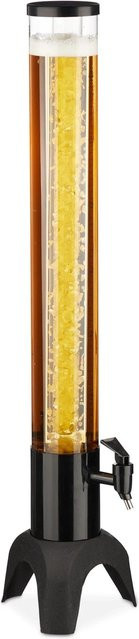 Relaxdays Biersäule aus Kunststoff in Transparent mit Zapfhahn, Höhe: 82 cm, Breite: 18,5 cm, Tiefe: 22,5 cm - Bild 1