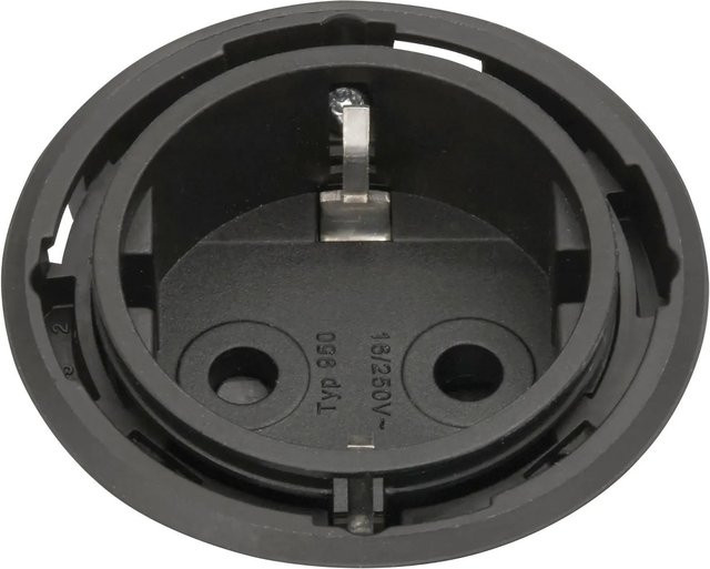 EVOline One Steckdose mit Winkelstecker in Schwarz ohne Abdeckring ø 59 mm - Bild 1