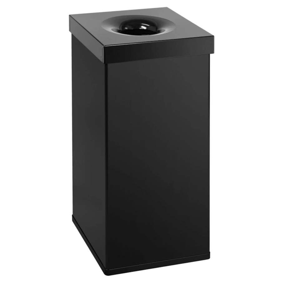 PROREGAL Selbstlöschender Eckiger Abfallsammler aus Aluminium, Schwarz, H x B x T: 76,5 x 37 x 37 cm, 110 Liter - Bild 2