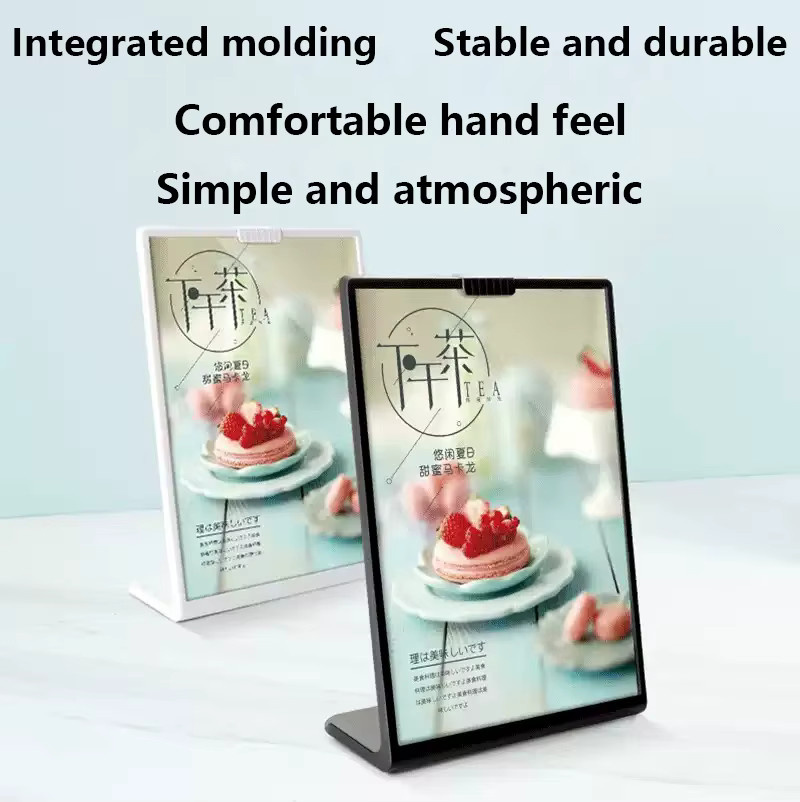 1PS A4 Acryl Menü Display Stand L-förmig in Transparent oder Schwarz für Tischkarten und Kataloge - Bild 2