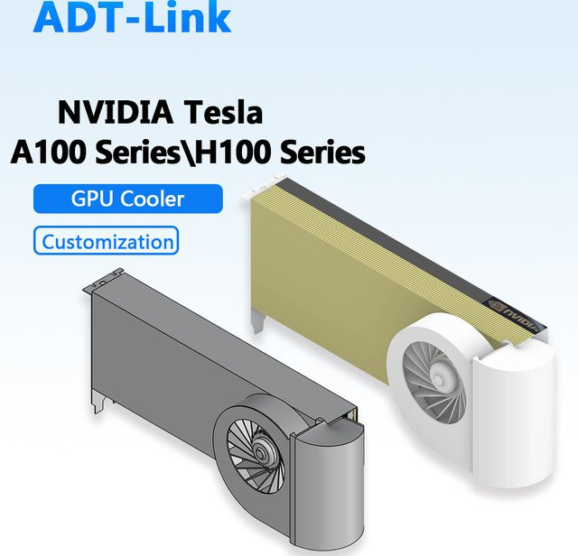 ADT-Link Universeller U-förmiger Turbo-Lüfter für Nvidia Tesla A100 H100 L20 L40 170HX A800 H800 GPU-Kühler - Bild 1