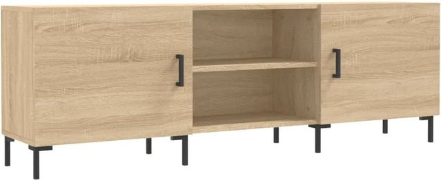vidaXL TV-Schrank Sonoma-Eiche in Braun aus Holzwerkstoff und Eisen, B/T/H: 150 x 30 x 50 cm - Bild 1
