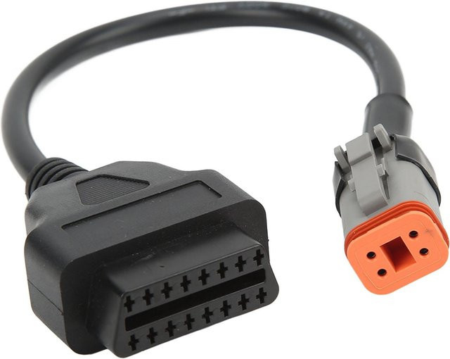 Igeteck Motorrad 4Pin auf 16Pin OBD2 Diagnosekabel Konverter Adapter für Code-Leser und Scanner, Grau/Schwarz, 12-24V - Bild 1