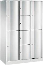 C+P Kombi-Schließfachschrank Resisto aus Stahl in Lichtgrau mit 3 Abteilen und 8 Fächern, B/T/H: 114,8 x 54,0 x 195,0 cm - Bild 1