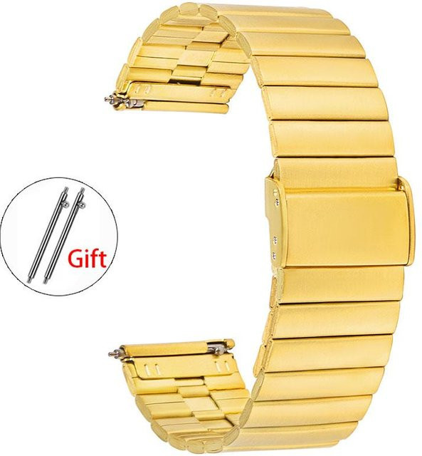 HQstrap Uhrenarmband Edelstahl, Schwarz Silber Roségold, Gold, Unisex - Bild 1